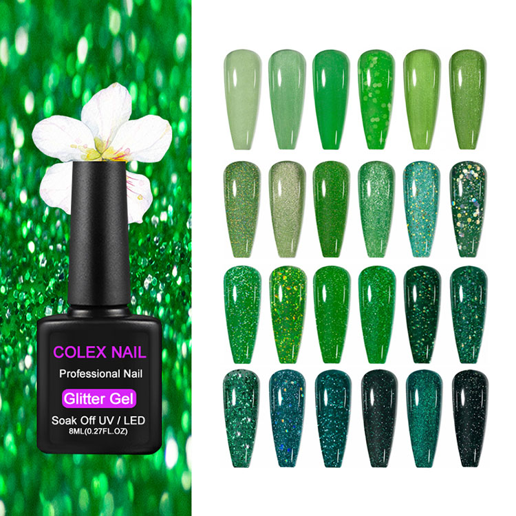 8ml зелен блясък гел лак